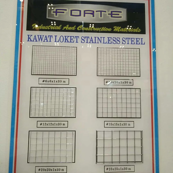 Kawat Loket Stainless 201 6mmx6mmx1mtr