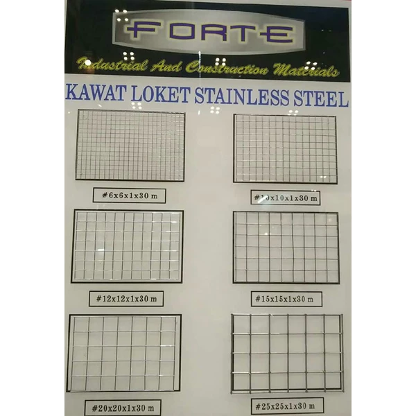 Kawat Loket Stainless 6mmx6mmx1mtrx30mtr 304 ( K)